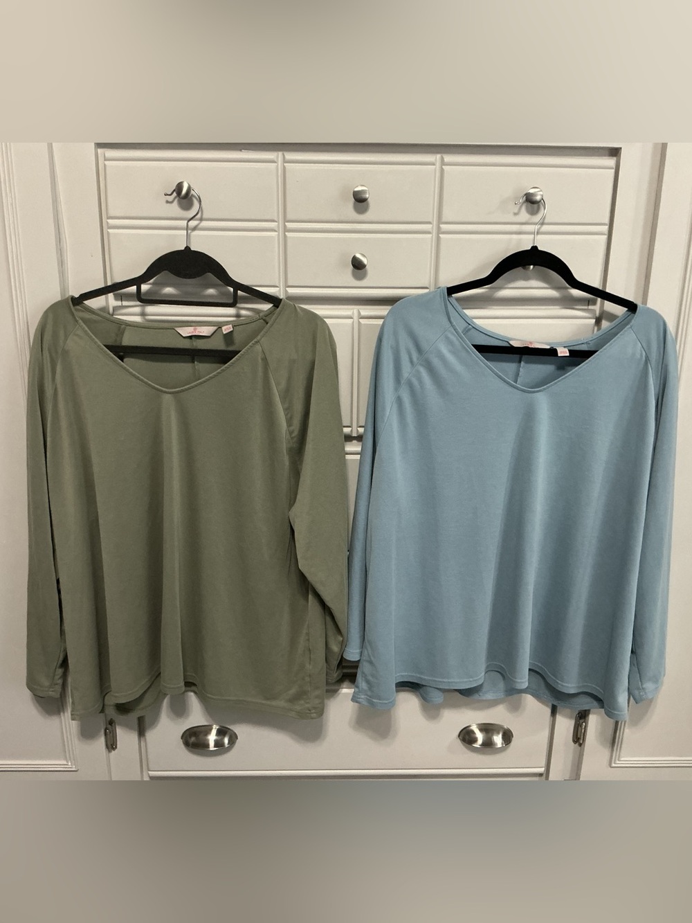 2 Laurie Felt Blue Green Long Sleeve Tops XL